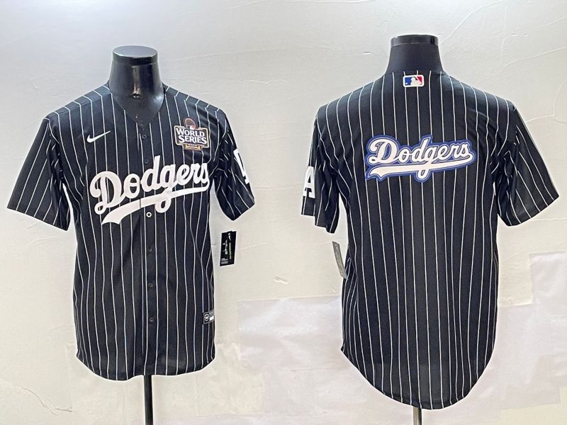 Men Los Angeles Dodgers Blank Black Stripe Jointly Name 2025 Nike MLB Jersey style 36